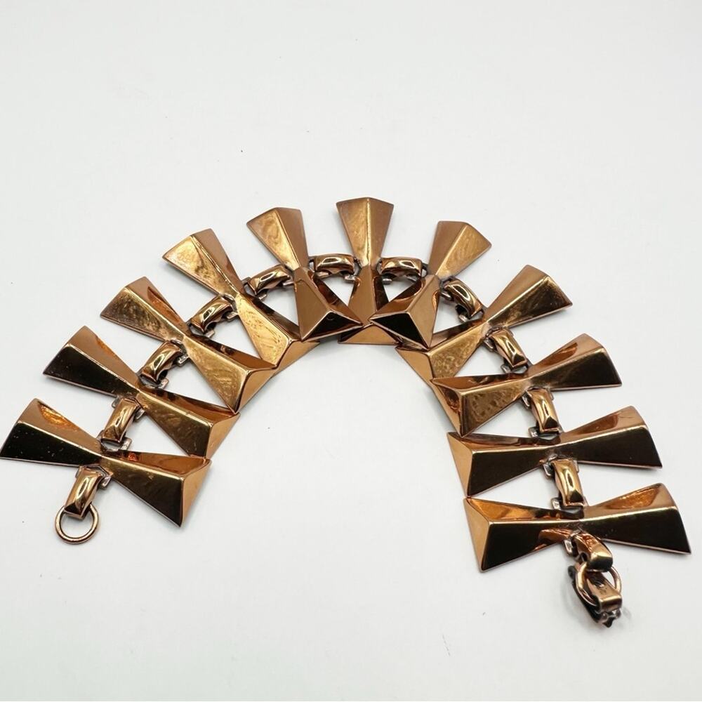 Vintage Renoir Copper Bracelet 7" 1950s Mid Century Modern Design Signed Jewelry